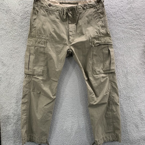 RRL Supply Company Military Field Cloth Pants Mens 40x31 Cargo Green Tag: 40x32